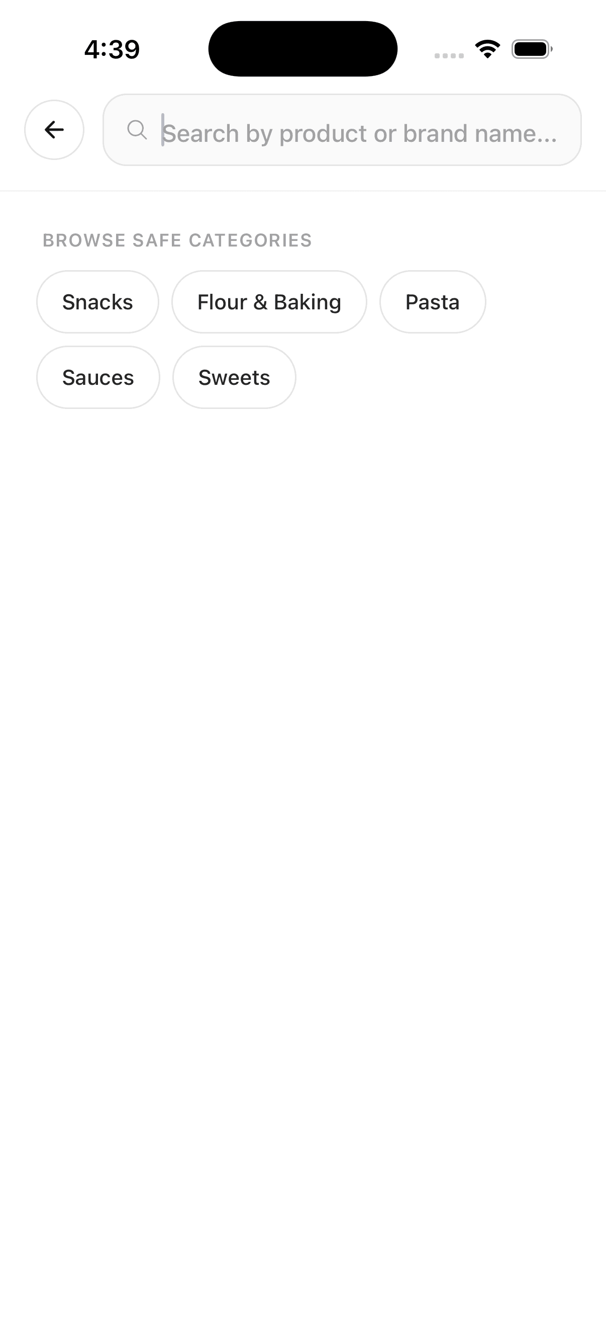 Searching products and browsing safe categories